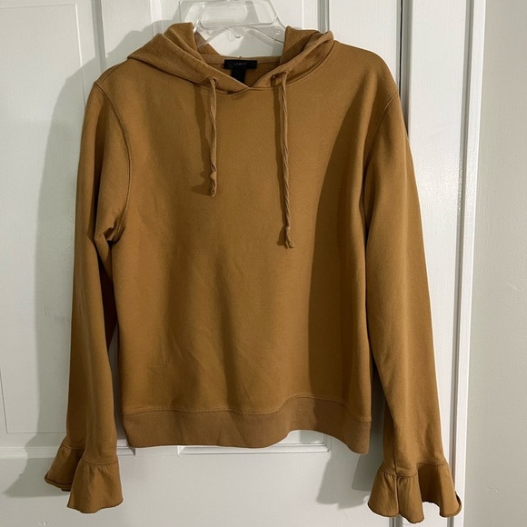 J. Crew Flare Cuff Hoodie Sweatshirt Womens 
Melted Caramel Size Large comfy - Picture 3 of 14